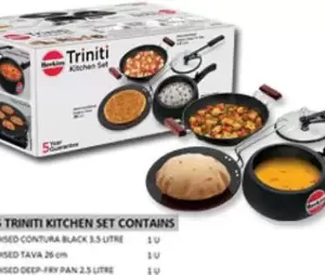 Hawkins TRINITI COOKER COOKWARE SET 1 Cookware Set (Aluminium, Hard Anodised, 3 - Piece)