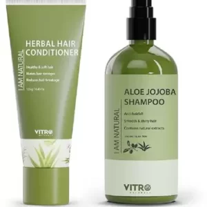 VITRO Aloe Jojoba shampoo +Hair Conditioner|Smooth,Healthy |Anti-Hairfall|Paraben Free (375 ml)