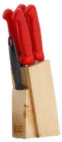 Glare Steel Knife 6PIC KNIFE WITH WOOD BLOCK(Pack of 1)