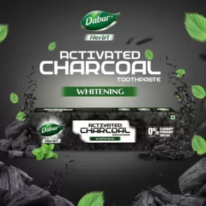 Dabur Herb'l Activated Charcoal and Mint (Black Gel) Toothpaste (360 g, Pack of 3)