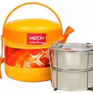MILTON Econa Deluxe Leak Proof Lunch Box Keeps Food Fresh For Long Hours 2 Containers Lunch Box (200 ml, Thermoware)