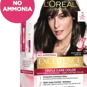 L'Oréal Paris Excellence Creme Hair Color , 3 Dark Brown