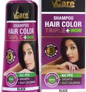 Vcare Hair color triple plus shampoo , black