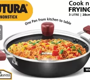 Hawkins Futura Nonstick Cook n Serve 3 Litre Frying Pan Fry Pan 28 cm diameter with Lid 28 L capacity (Aluminium, Non-stick)