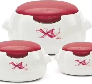 MILTON MICROWOW ONE TOUCH CASSEROLE JR GIFT SET Casserole Set (500 ml, 1000 ml, 1500 ml) Pack of 3 Thermoware Casserole Set (3000 ml)