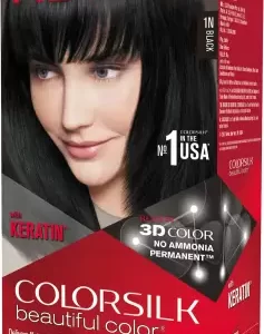 Revlon Colorsilk Hair Color with Keratin , Black 1N
