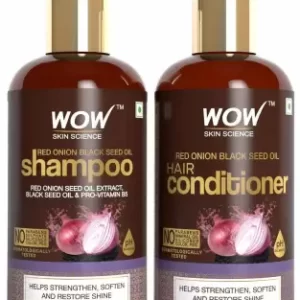 WOW SKIN SCIENCE Red Onion Black Seed Oil Shampoo+Conditioner (2 Items in the set)