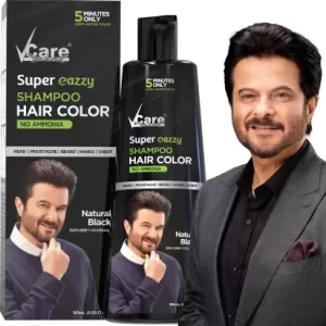 Vcare Super Eazzy Shampoo Hair Color Natural Black | No Ammonia & Paraben | Hair Care , Black