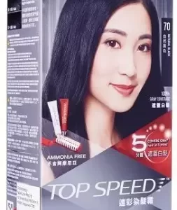Revlon Top Speed Hair Color Woman, Natural Black 70 , Black